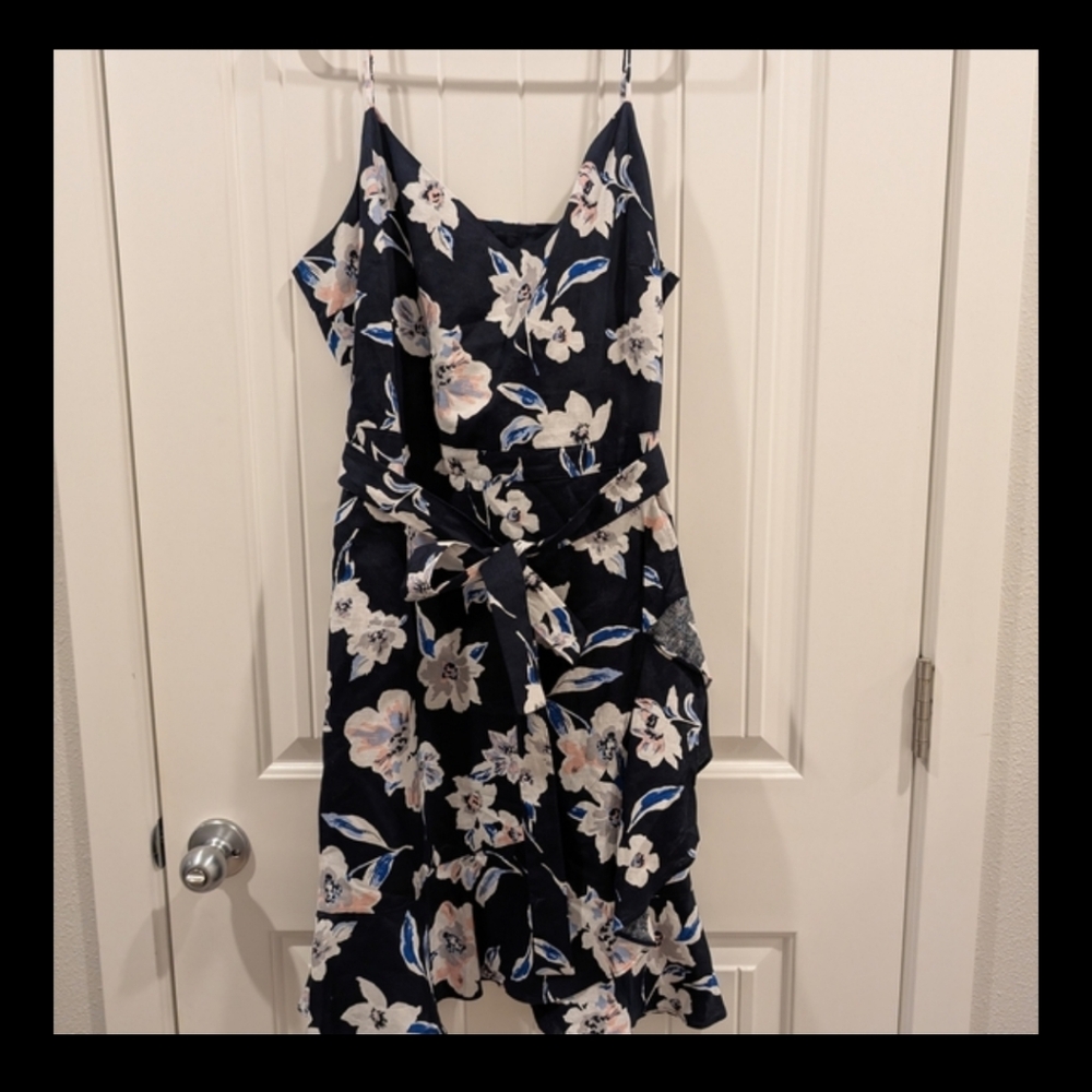 Banana Republic Navy Floral Asymmetrical Dress - Picture 7 of 7